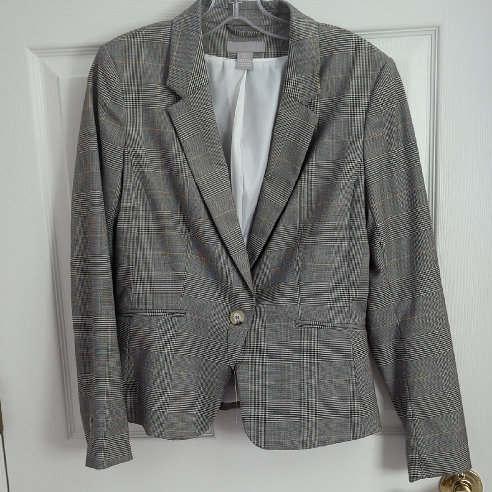 Gray Plaid Blazer